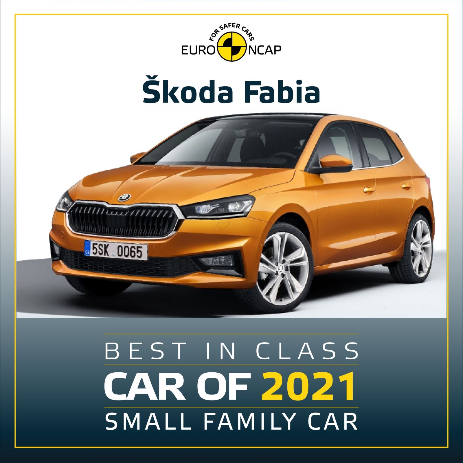 Euro NCAP najlepšie nové autá roku 2021 - Škoda Fabia = najbezpečnejšie malé rodinné auto. 
