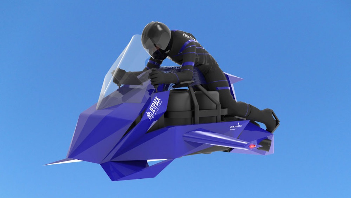 Prvý lietajúci motocykel s prúdovým pohonom - Jetpack Aviation Speeder